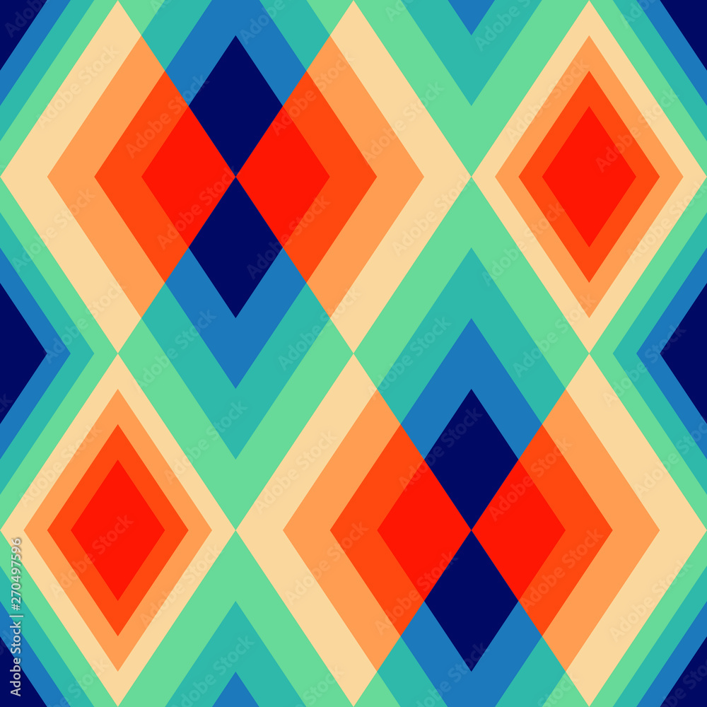 Obraz premium Retro Seamless Pattern, abstract geometric background repeat pattern