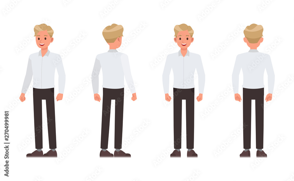 Man wear white shirt character vector design.