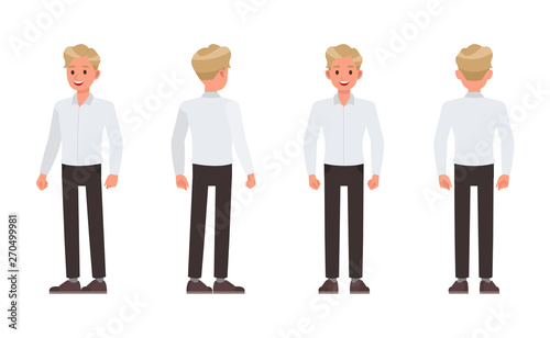 Man wear white shirt character vector design.