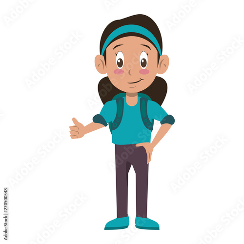 Student boy with backpack