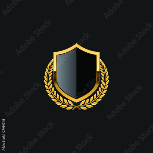 Blank Badge Shield Crest Label Armor Luxury Gold Design Element Template for logo background Card Invitations Decoration Element
