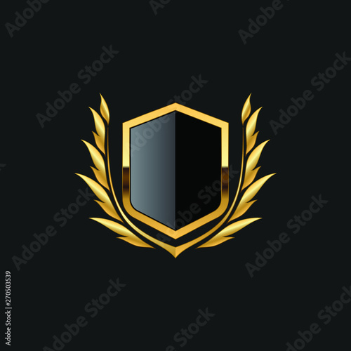 Blank Badge Shield Crest Label Armor Luxury Gold Design Element Template for logo background Card Invitations Decoration Element