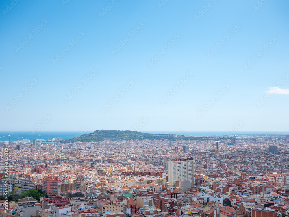 Cityscape view of Barcelona city, Spain.