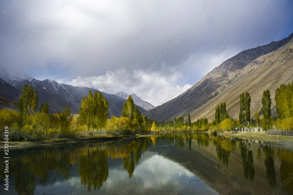 Fototapeta premium Beautiful View of Phandar Valley Gilgit-Baltistan, Pakistan in a day time.