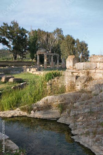 The ancient temple of goddess Artemis in the Vravrona region, Attica, Greece, June 2018.