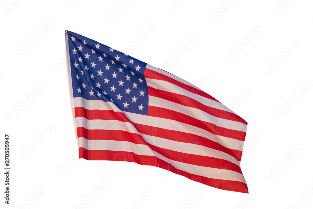 Fototapeta premium United State of America flag isolated on white background.