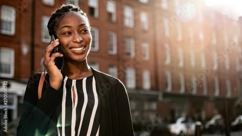Black woman on the phone