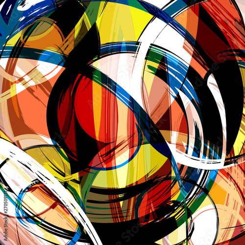 Abstract geometric colored background in the style of graffiti. Qualitative illustration for your design.