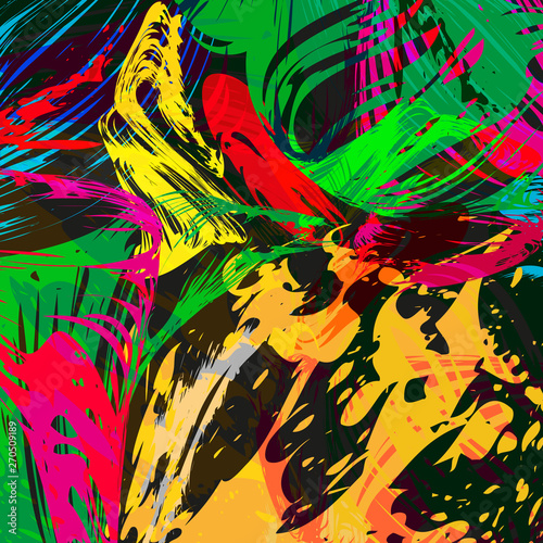 Abstract geometric colored background in the style of graffiti. Qualitative illustration for your design.