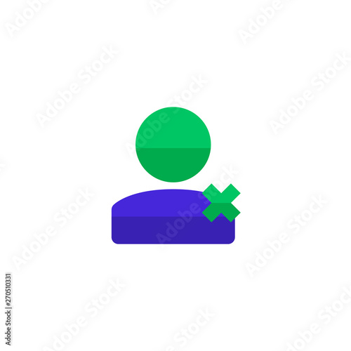 worker resign icon design. employee with cross symbol. simple clean professional business management concept vector illustration design.