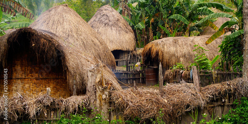 traditional hut of dani people in baliem valley, western papuasia-indonesia photo