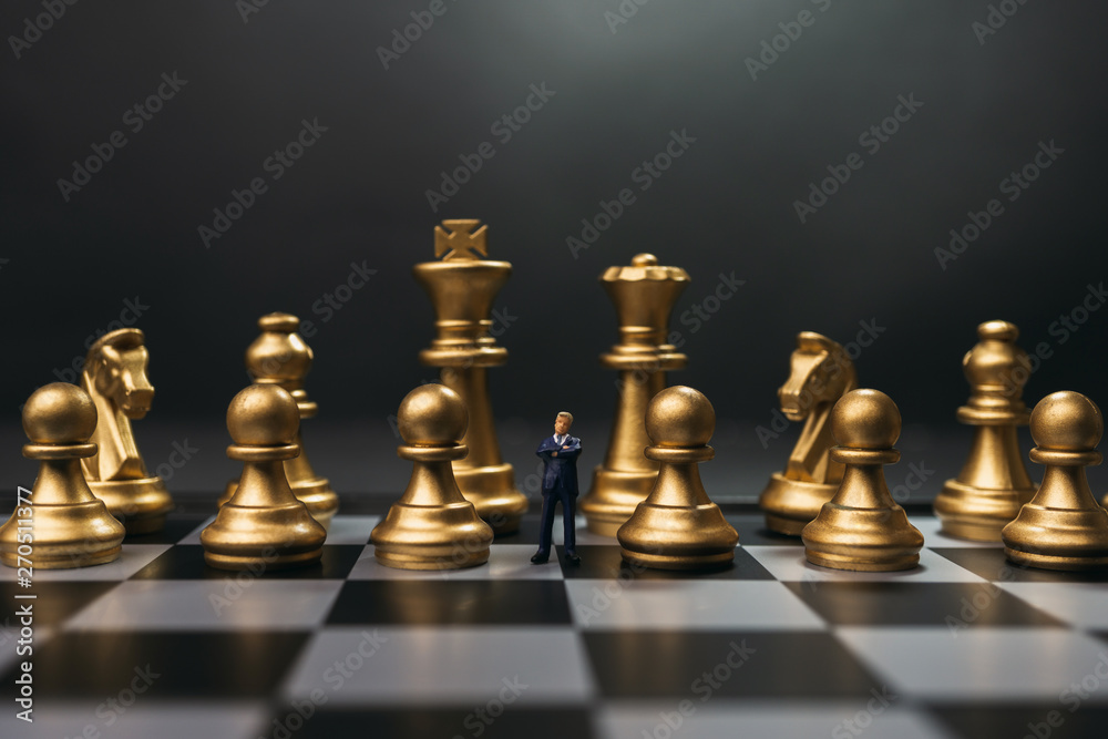 Leader miniture in the midst of team or personnel concept. Leader miniture in the midst of team or personnel concept.