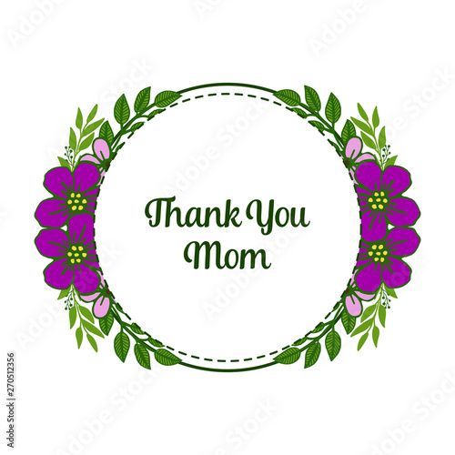 Wallpaper Mural Vector illustration various beauty purple flower frame with template thank you mom Torontodigital.ca