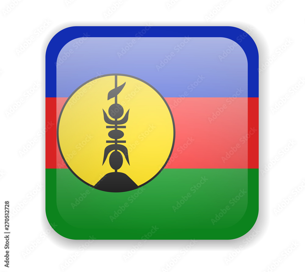 Obraz premium New Caledonia flag bright square icon on a white background