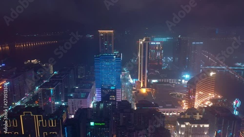 Wallpaper Mural night time illumination macau city bay famous peninsula bay aerial panorama 4k china Torontodigital.ca