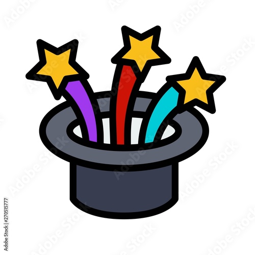 Magic hat vector, Magic related filled style editable stroke icon