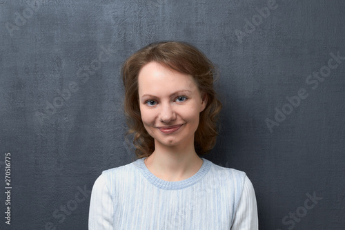 Portrait of cute happy girl smiling broadly