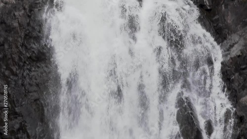 Video of the waterfall Storfossen in Malvik in the country of Norway, close to the city of Trondheim. Springtime with a lot of water. photo