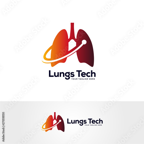 human lungs logo designs template, lungs technology logo design vector, respiratory system logo designs