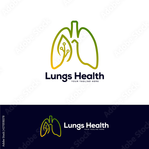 green lungs logo designs template, respiratory system logo designs, lungs technology logo design vector