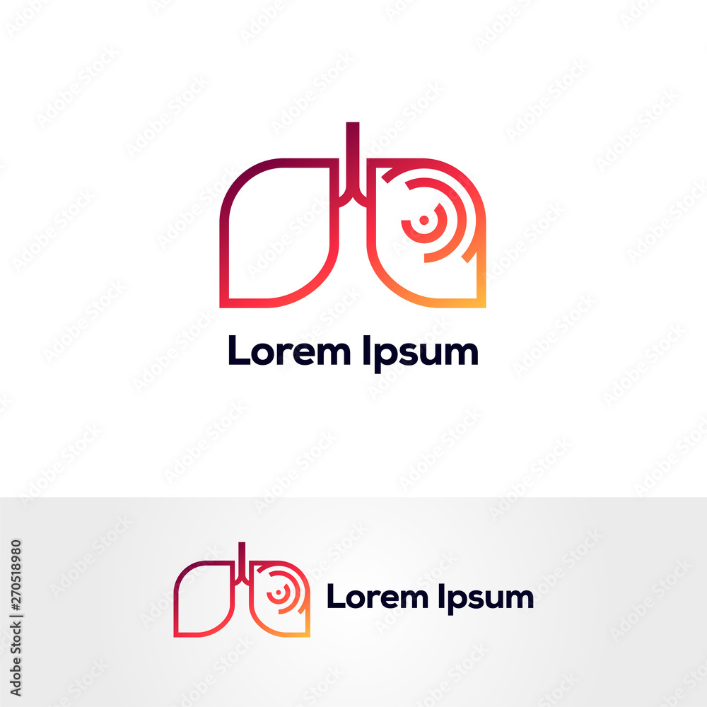 human lungs logo designs template, modern technology logo design vector,