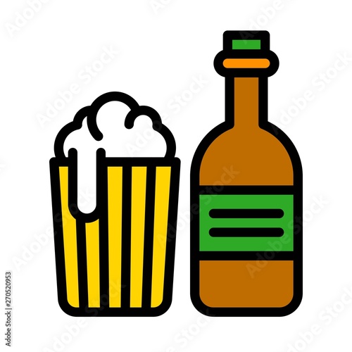Beer vector, Barbecue related filled style editable stroke icon