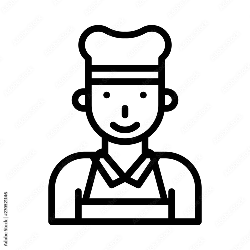 Chef vector, Barbecue related line style editable stroke icon Chef vector, Barbecue related line style editable stroke icon