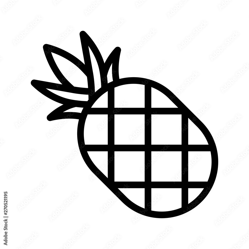 Pineapple vector, Barbecue related line style editable stroke icon Pineapple vector, Barbecue related line style editable stroke icon
