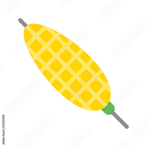 Corn skewer vector, Barbecue related flat style icon