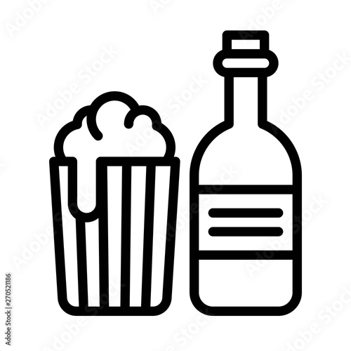 Beer vector, Barbecue related line style editable stroke icon