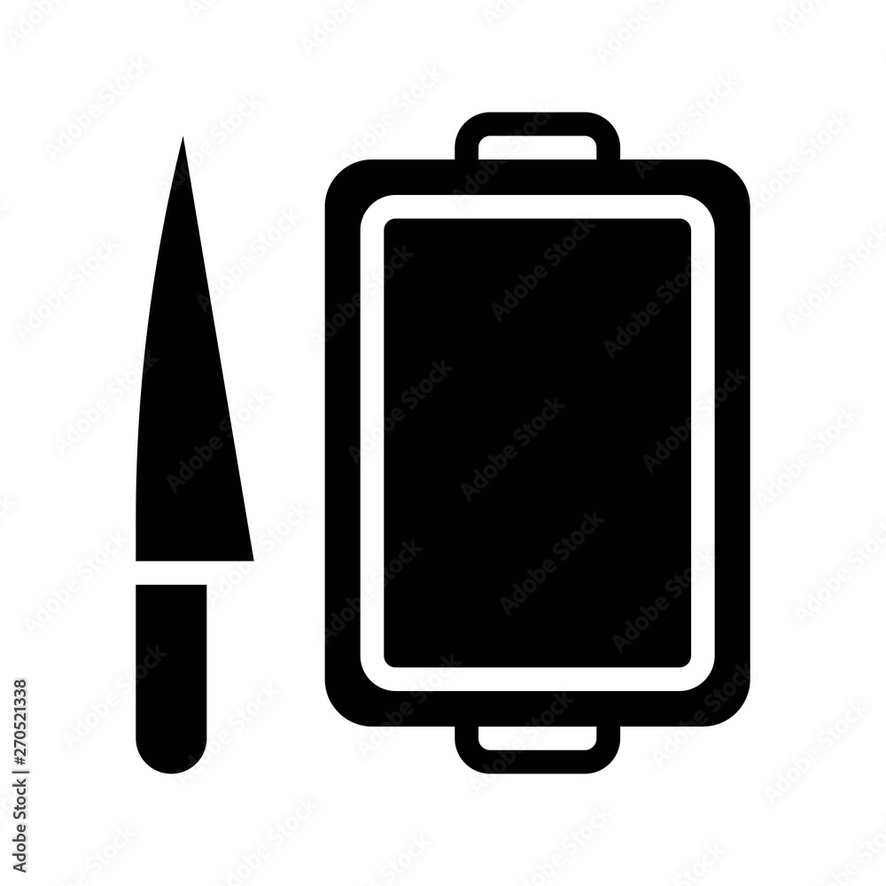 Knife and chopping board vector, Barbecue related solid style icon Knife and chopping board vector, Barbecue related solid style icon