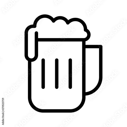 Beer mug vector, Barbecue related line style editable stroke icon