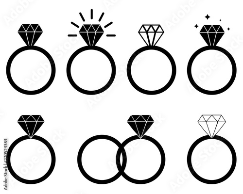 diamond engagement ring on white background. Diamond Ring icon for your web site design, logo, app, UI. Wedding Ring symbol. Jewelry sing. flat style.