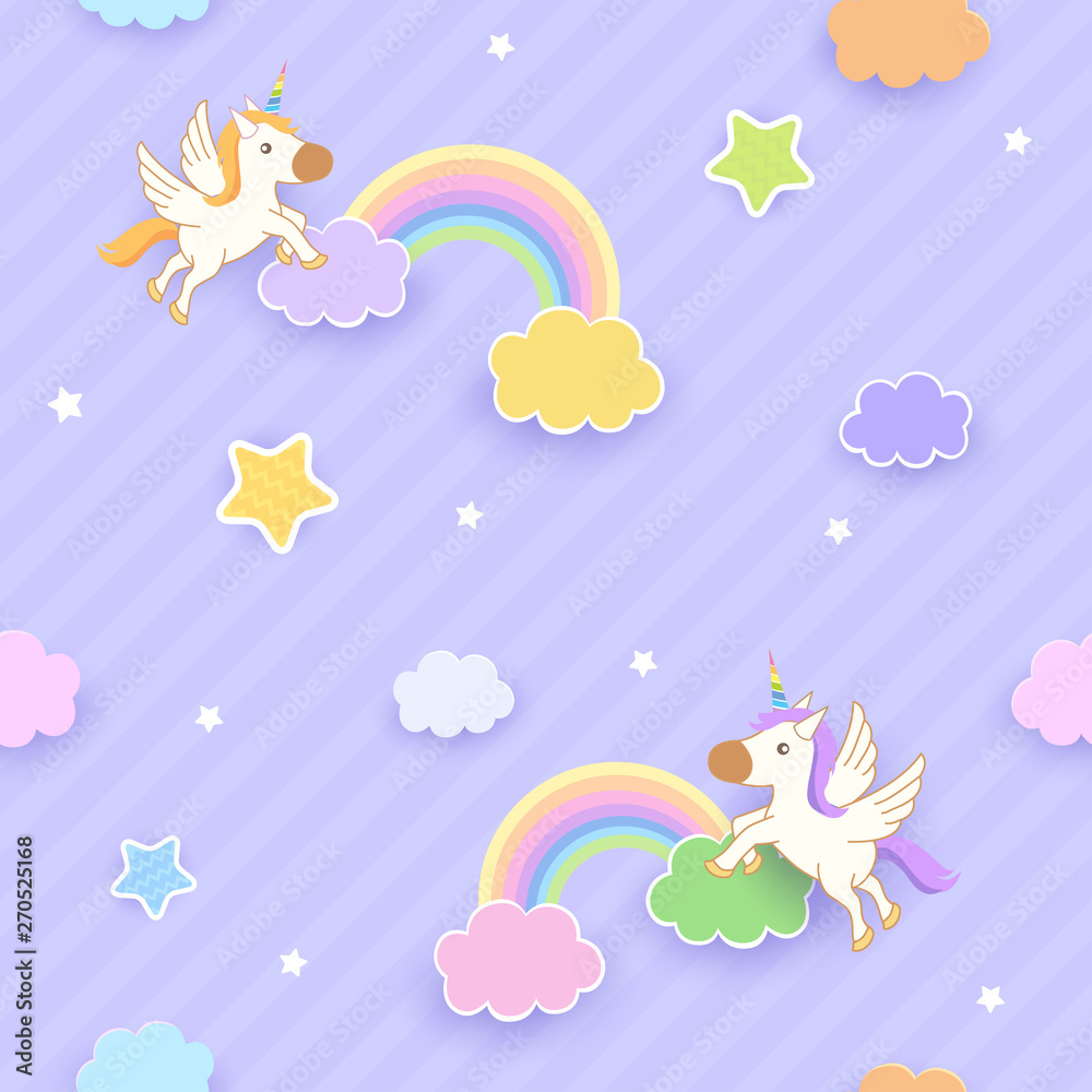 Obraz premium unicorn-rainbow-pattern