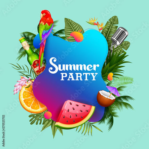 illustration of Summer time poster wallpaper for fun party invitation banner template