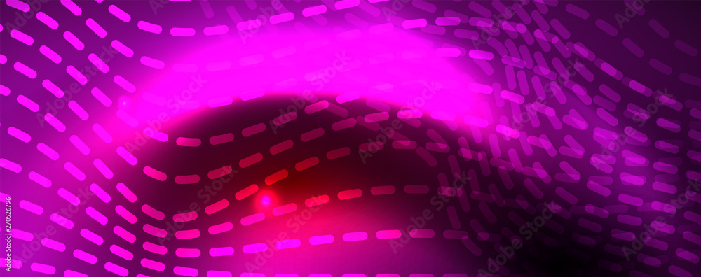 Fototapeta premium Błyszczące linie neonowe techno magia futurystyczne tło, koncepcja światła magicznej energii przestrzeni, projekt tapety abstrakcyjne tło