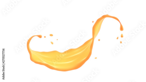 Orange Juice Splash Isolated On White Background,clipping path,3d rendering.