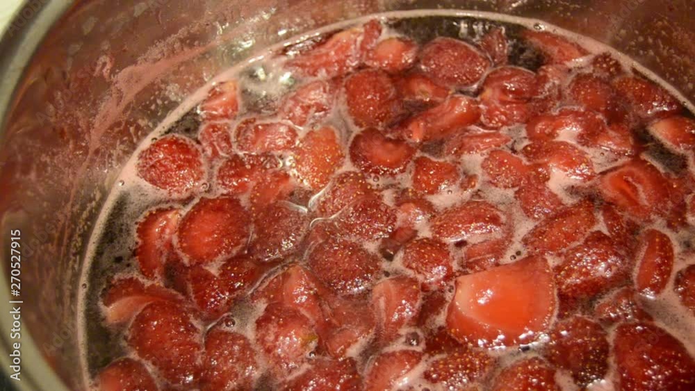 Cooking strawberries jam at home Cooking strawberries jam at home