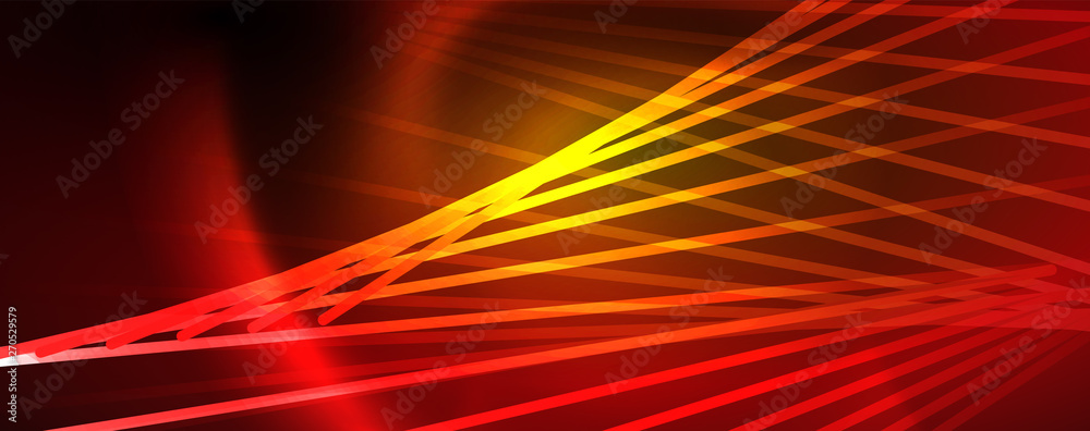 Fototapeta premium Shiny color neon light with lines, abstract wallpaper, shiny motion, magic space light. Techno abstract background