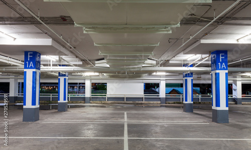 Parking garage interior, industrial building,Empty underground