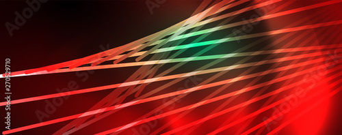 Vector neon light lines concept, abstract background