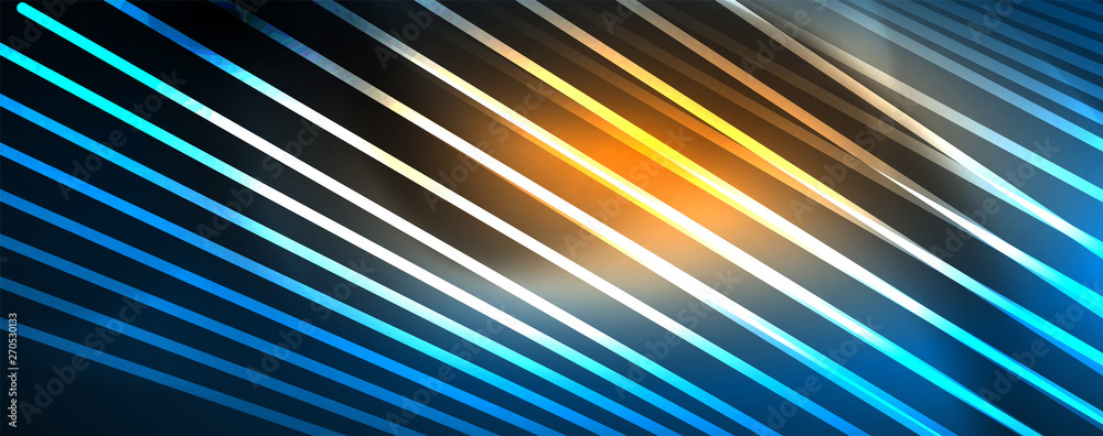 Neon blue glowing lines, magic energy space light concept, abstract background wallpaper design Neon blue glowing lines, magic energy space light concept, abstract background wallpaper design