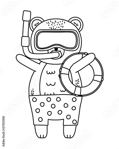 cute animal enjoying summer time cartoon