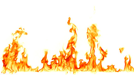 Fire flames isolated on white background.