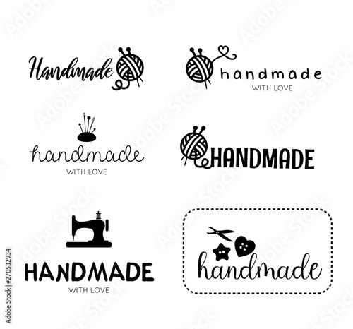 Beautiful Handamade logo set vector