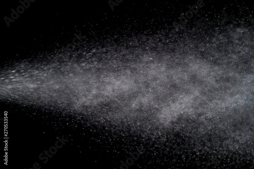 Water spray with black background. Abstract background.