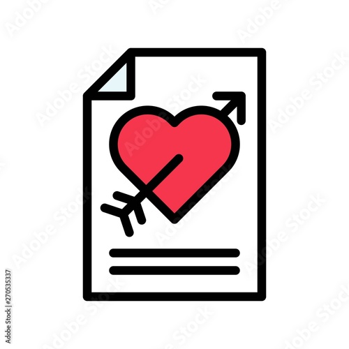 Love letter vector, Valentine and love related filled outline icon
