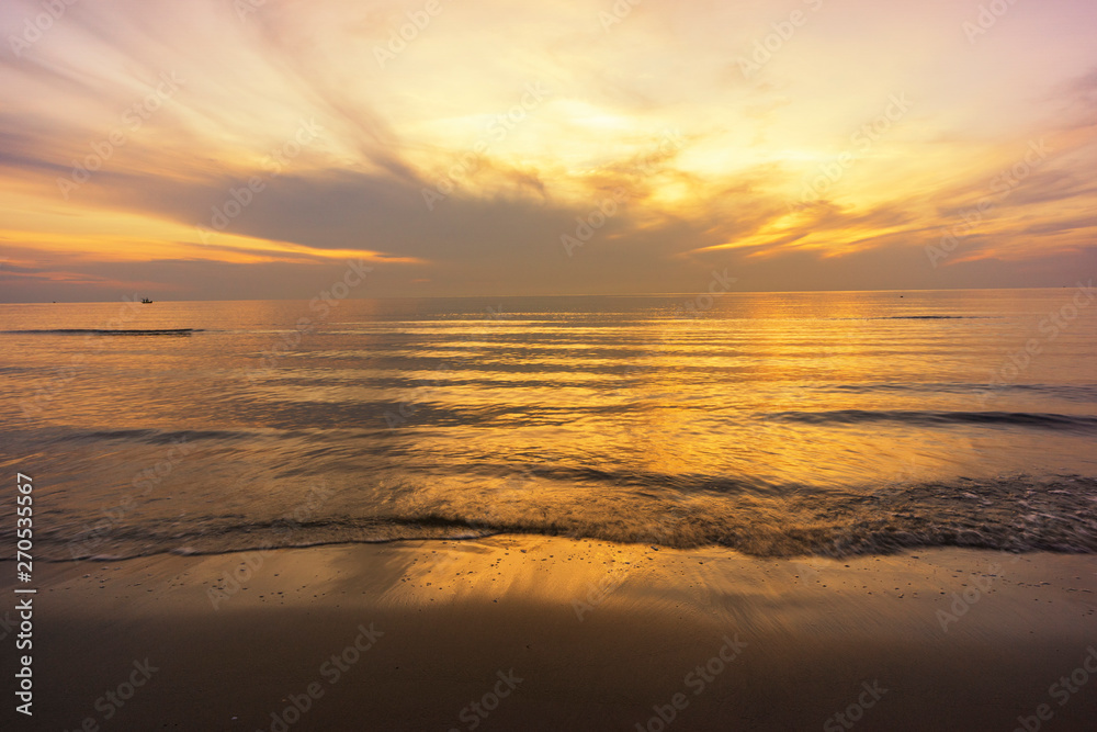 The beauty landscape of the sunrise over the sea in the morning