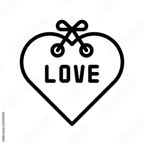 Obraz na płótnie Heart tag vector, Valentine and love related line icon w salonie