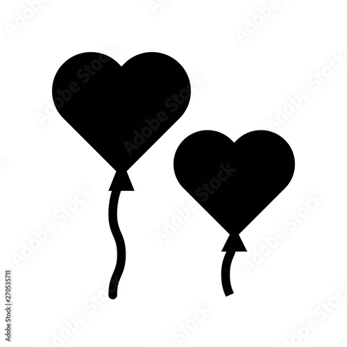 Heart balloon vector, Valentine and love related solid icon